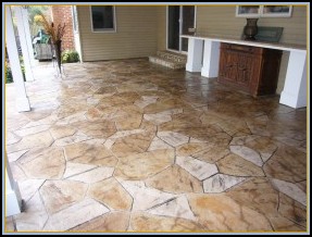 Stamped Flagstone Patio with Acid Staining