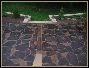 Stamped Flagstone with Acid Stain