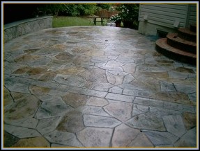 Stamped Flagstone Patio w/ Acid Staining