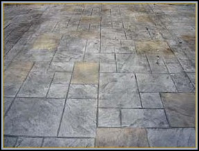 Old English Stone Stamped Concrete Patio