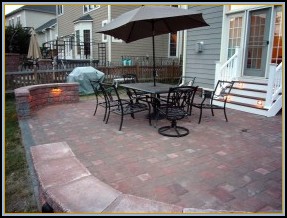 Paver Patio w/ Deck Steps and Walls
