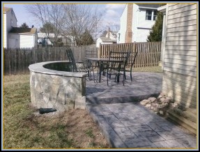 Stamped Ashler Patio and Wall