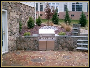 Stone Walls with Built in Grill