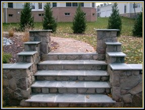 Stone Walls with Flagstone Steps